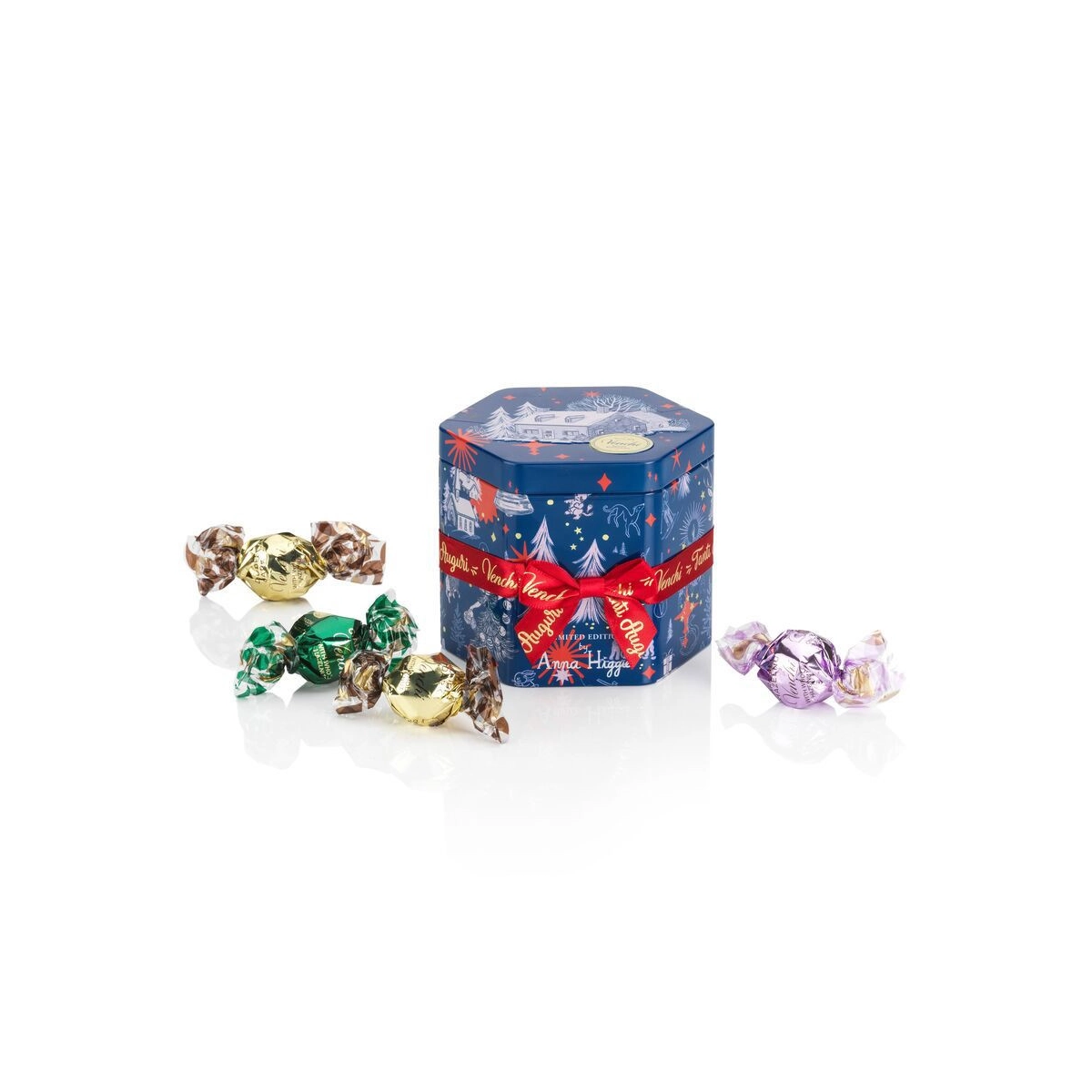 Lattina regalo esagonale con Perle assortite 148 g