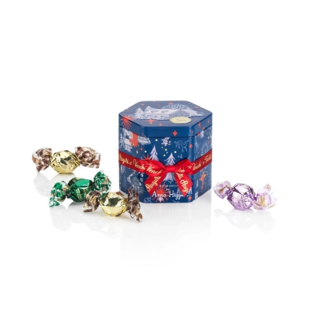 Lattina regalo esagonale con Perle assortite 148 g