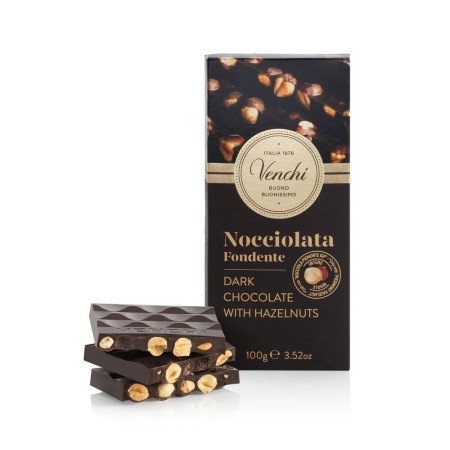 Dunkler Schokoladen-Haselnuss-Riegel 60 % 100 g
